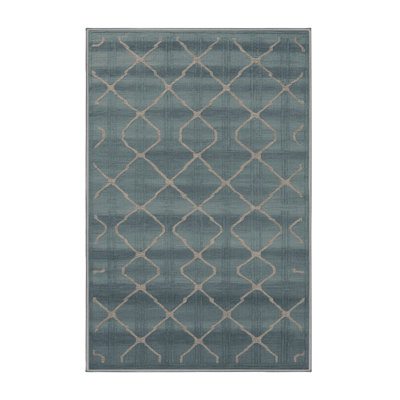Tapis gris en treillis lavable à la machine