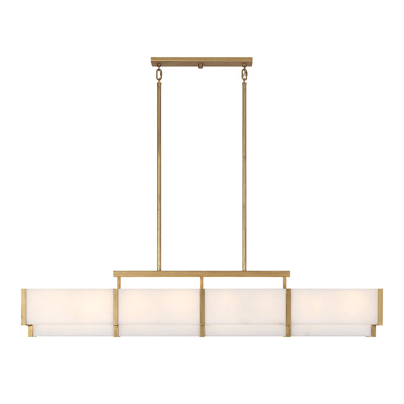 Orleans 8-Light Linear Chandelier, Distressed Gold