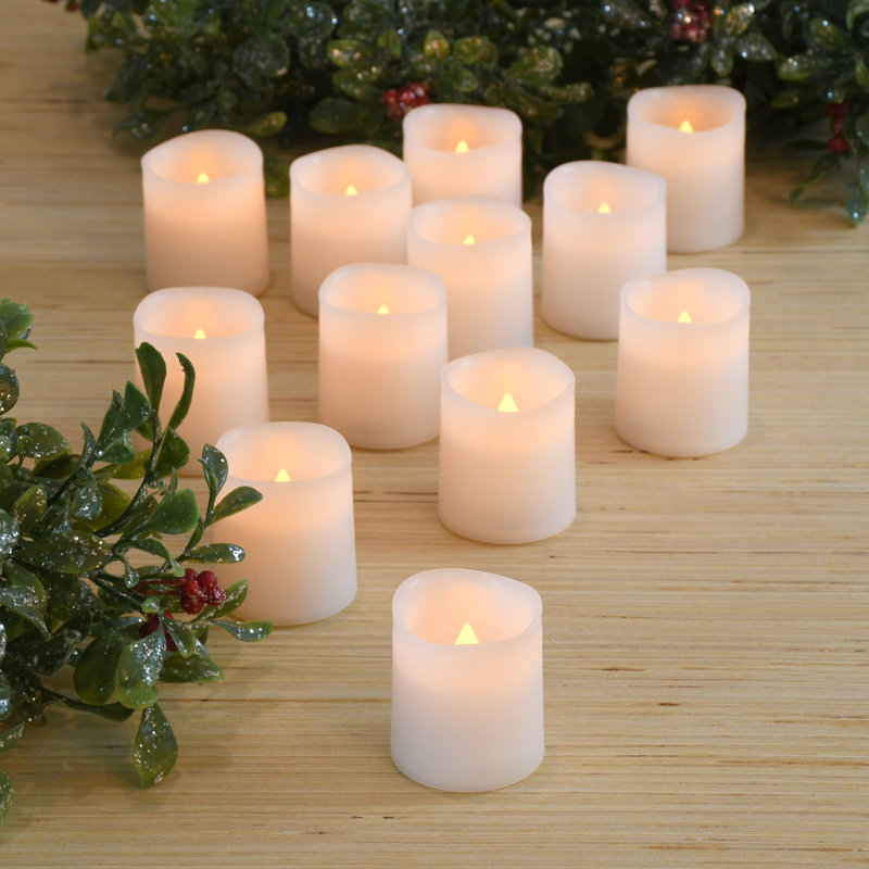  Bougies votives à piles à DEL - Ambre (12 carats), Ambre