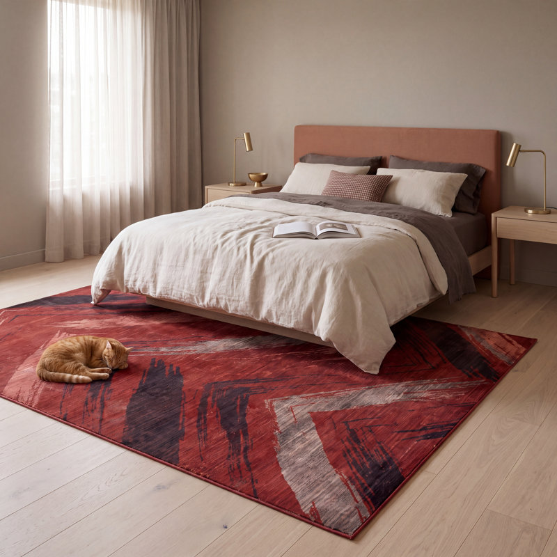Tapis à poils longs Barthomley Modern Brushstroke, Runner 2'11" x 15'9"