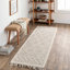 Tapis ivoire en laine tissé à plat à la main Esty