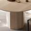 Treestory Round Rock plate Solid wood base plate Board-wood combined inner frame Travertine rock plate surface Dining table-614609752