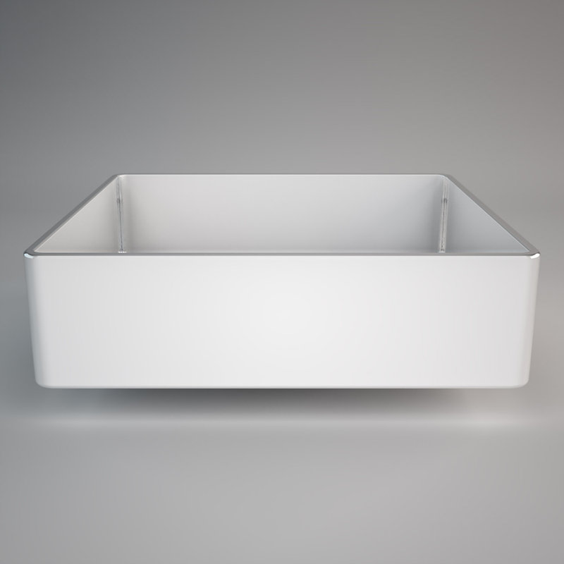 Lavabo de salle de bain vasque carrée, Blanc