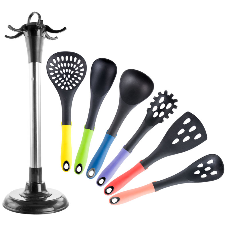 Ustensiles de cuisine en nylon avec support rotatif 7 pièces Mega Chef