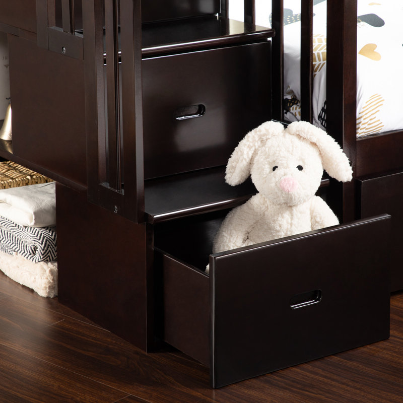 Lit superposé avec rangement Jaxson Kids, Simple sur simple, Espresso