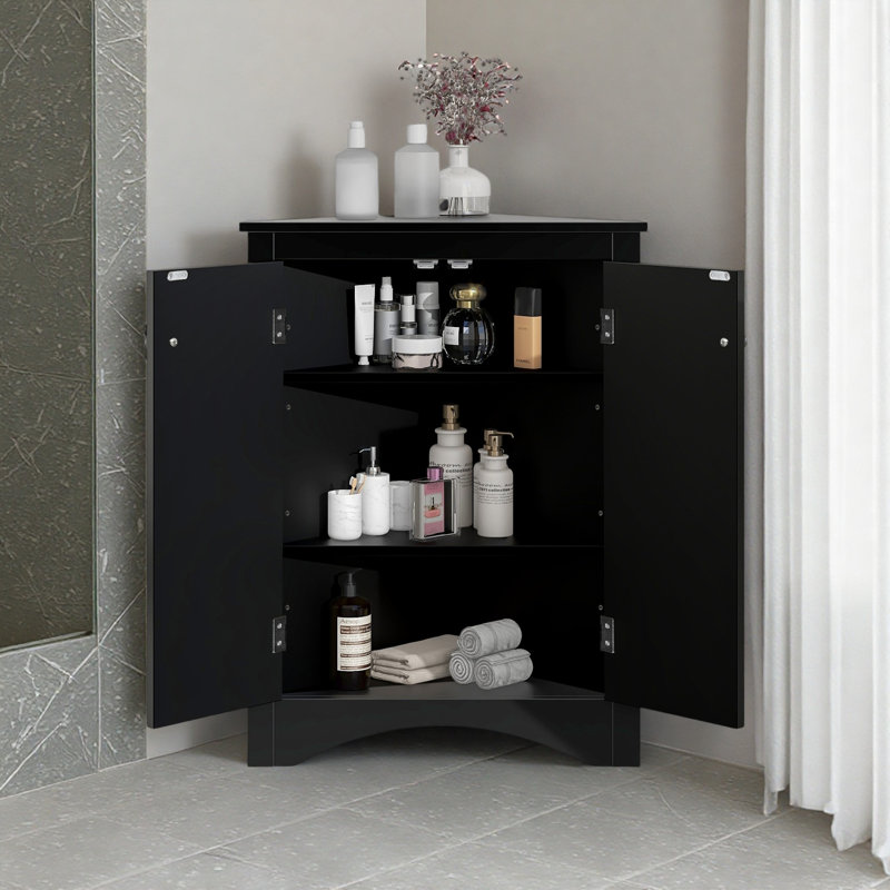 Armoire de salle de bain sur pied autoportante, Black