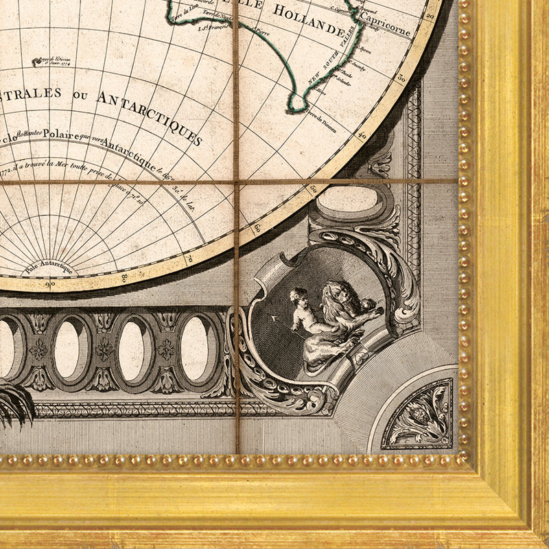 1778 World Map from Paris Framed