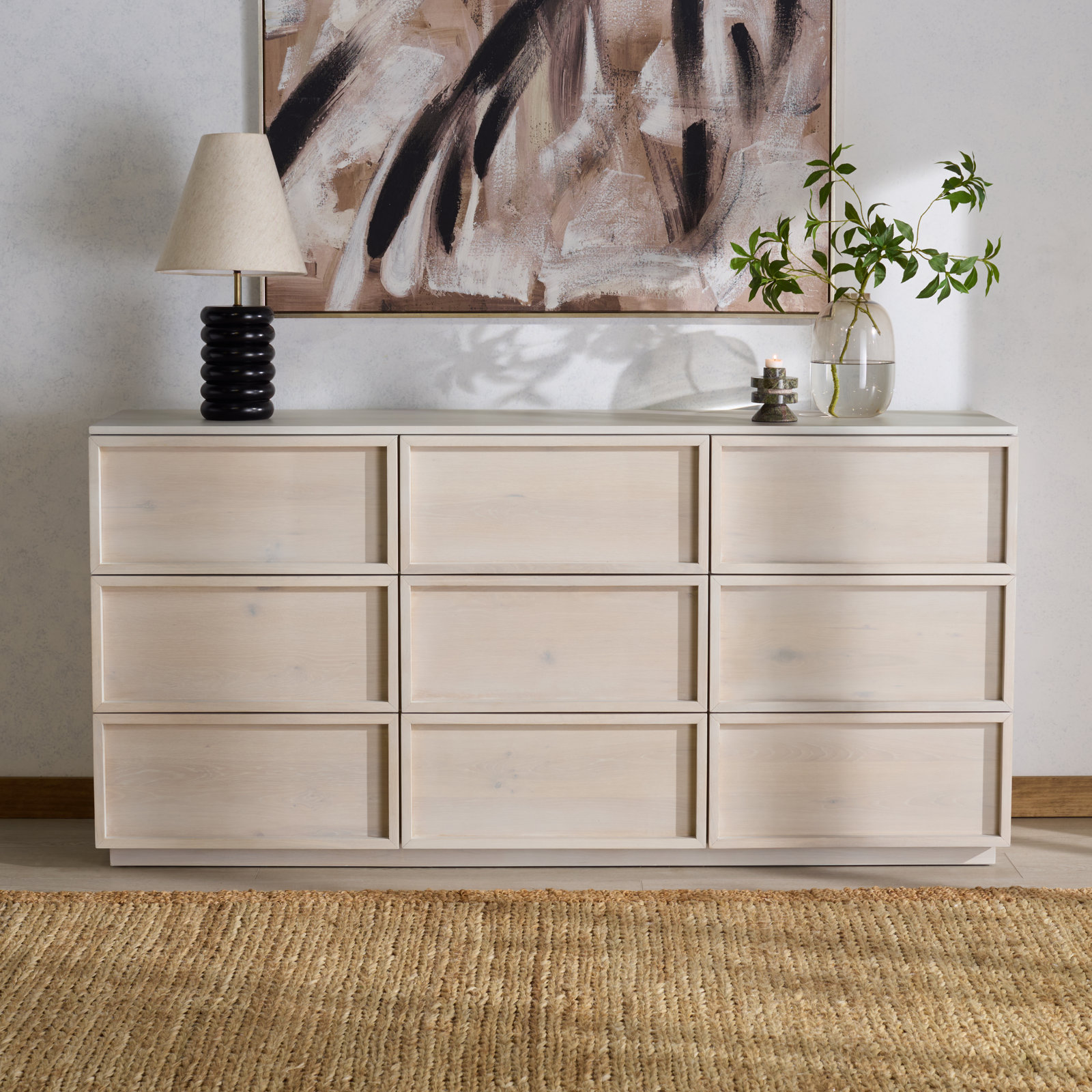 Hudson 72" Acacia Dresser, Light Grey