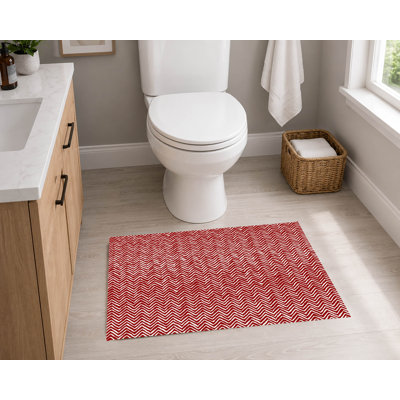 Tapis de toilette rectangulaire antidérapant à chevrons