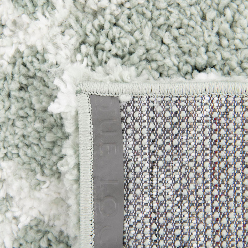Graecie Runner Geometric Machine Made 2'7" x 12' Polypropylene Area Rug in Ivory/Gray, Square 7'10"