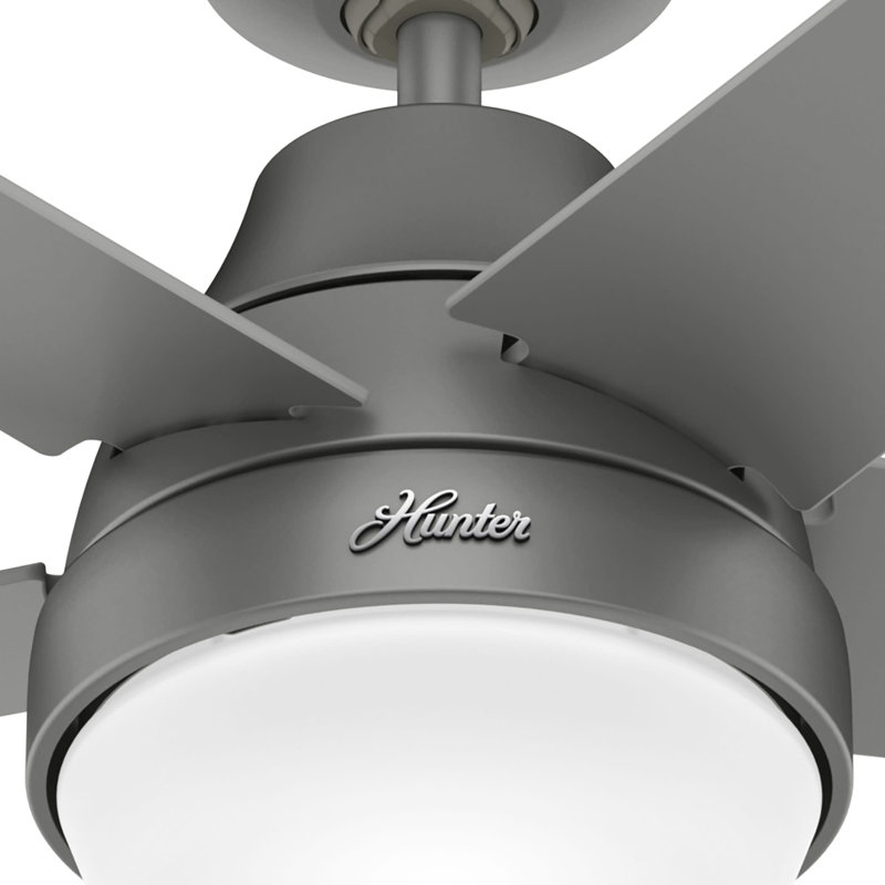 Aerodyne 52" Matte Silver Smart Ceiling Fan with LED Light and Remote