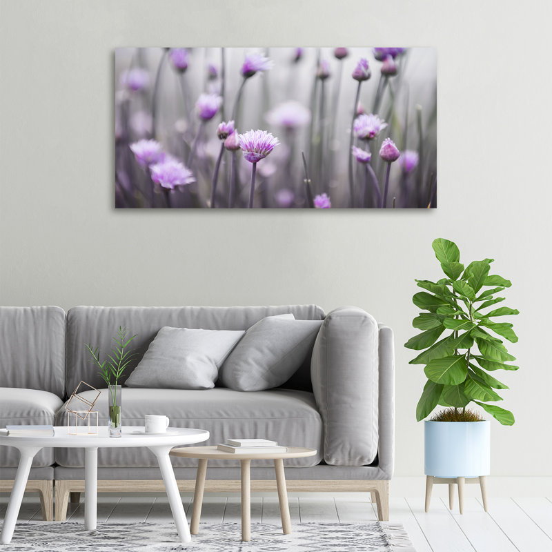 Flowers Of Chives - Wrapped Canvas Print, Glass, 70cm H x 100cm W