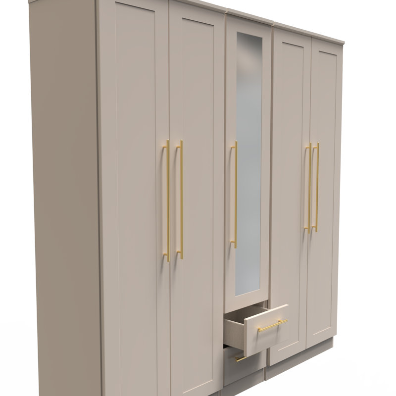 Fully Assembled 2 Door Wardrobe, 197cm H x 74cm W x 53cm D, Kashmir