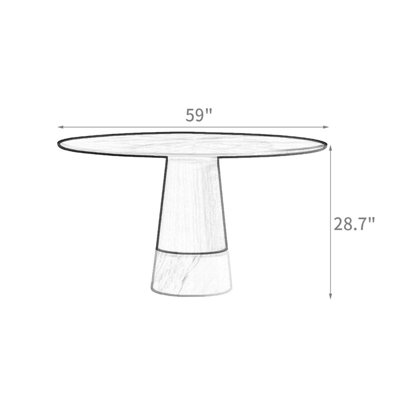 Spiraea Round Dining Table, 28.7"H x 59"L x 59"W