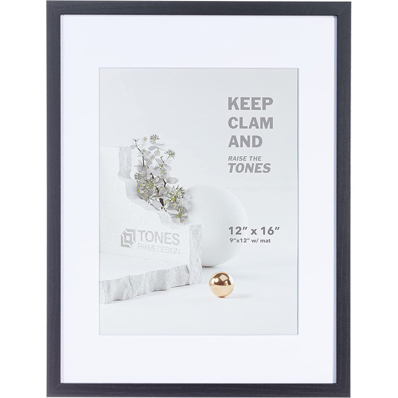 Niambh Rectangular Picture Frame, Black, 12" x 16"