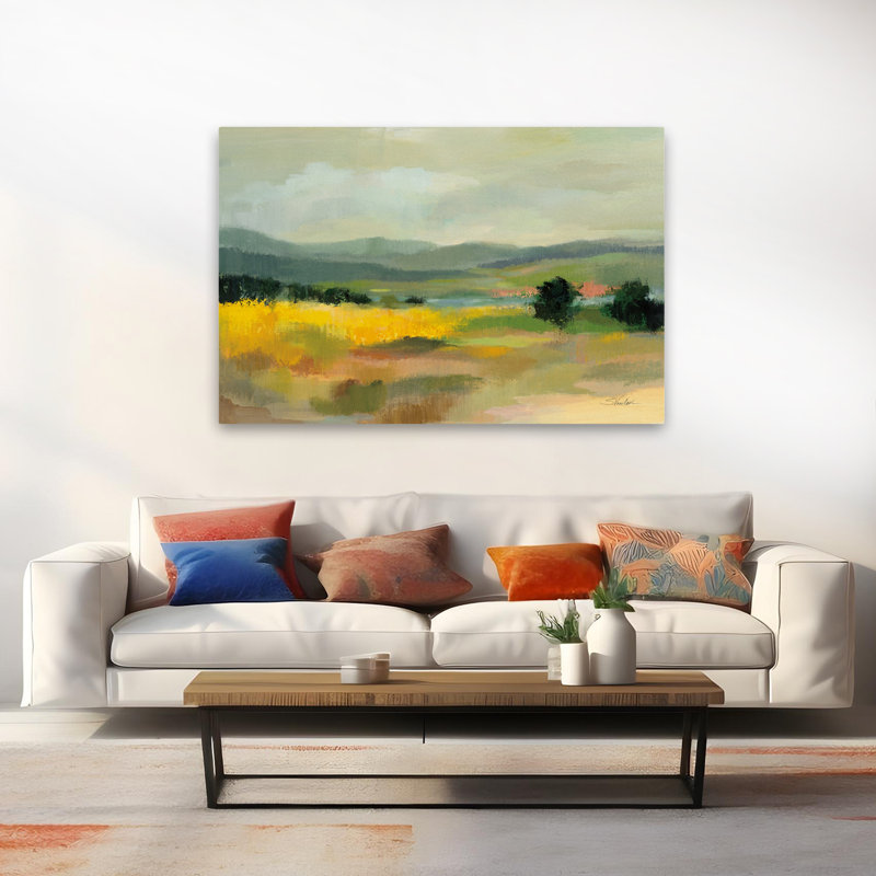 Champ de tournesols contemporain et moderne, H 60 po x l 40 po