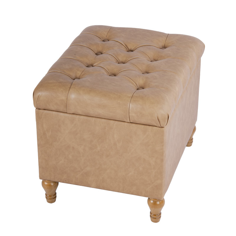 Repose-pieds Chubbuck, Light Brown Faux Leather