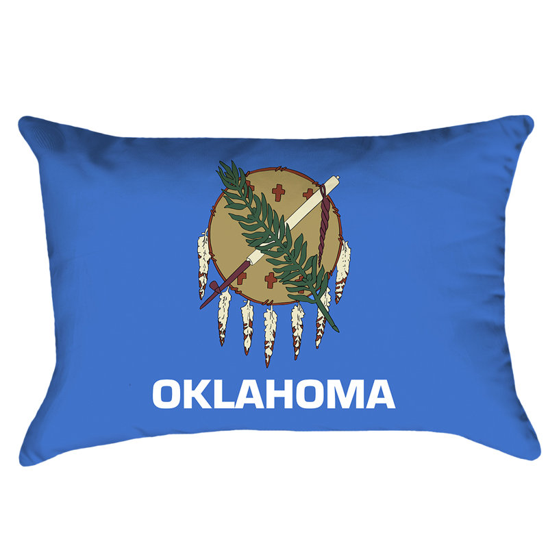 Drapeau oklahoma, Sergé en coton - Fermeture à glissière dissimul, Pas de bourre, Housse de coussin