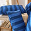 Ensemble d'édredon à rayures bleues pour lit très grand 100% coton naturel-123262359-123262356