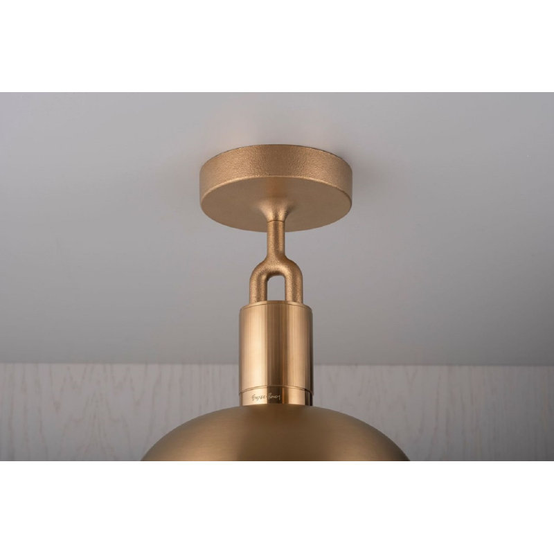 Semi Flush Mount, 8.07" H x 13.38" W x 13.38" D, Steel/Opal