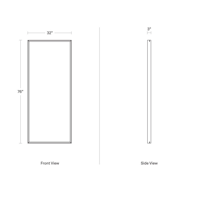 Mode Rectangle Solid Wood Mirror, Walnut