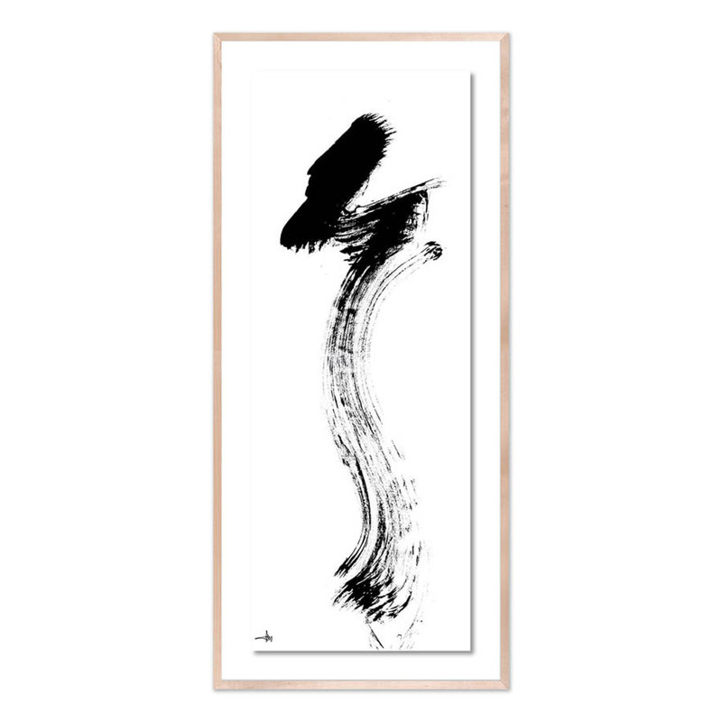 Ascertive Painting by Johan Gert Manschot, 60" H x 27" W x 2.5" D, Natural