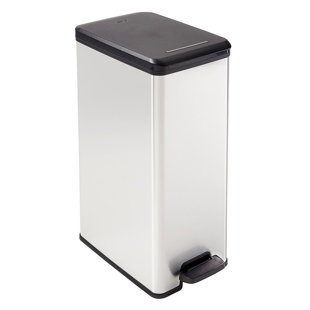 10.5 Gallon Slim Step-Open Trash Can