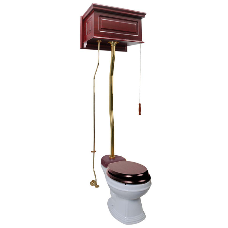 Toilette suspendue murale 1,6 GPF (siège non inclus), Cerise / noir / doré