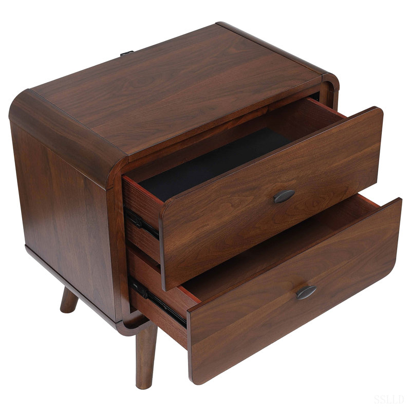 Dark Walnut 2-drawer Nightstand