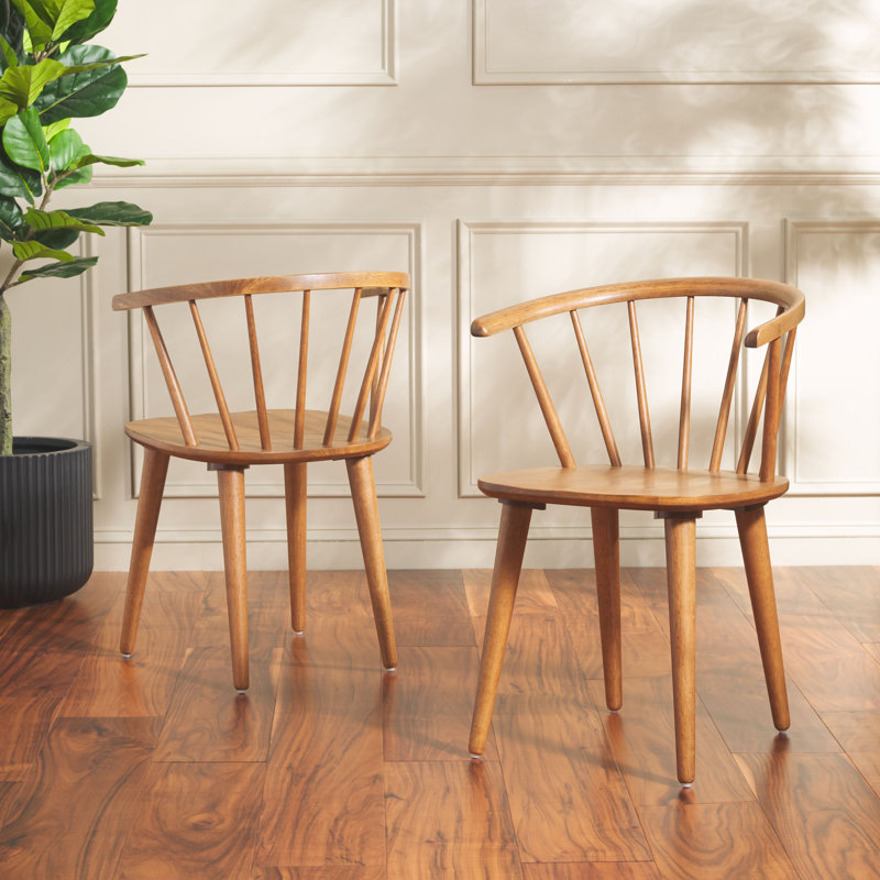 Baek 45cm Solid Spindle Back Arm Chair, Honey
