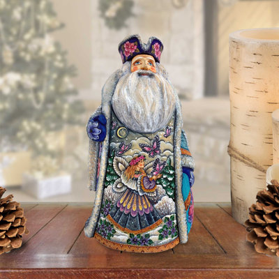 Masterpiece Wood Carved the Fairy Lady Santa Figurine