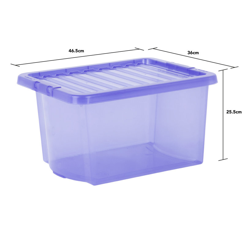 Wham Crystal 28L Plastic Storage Boxes Tint Spectrum, Blue