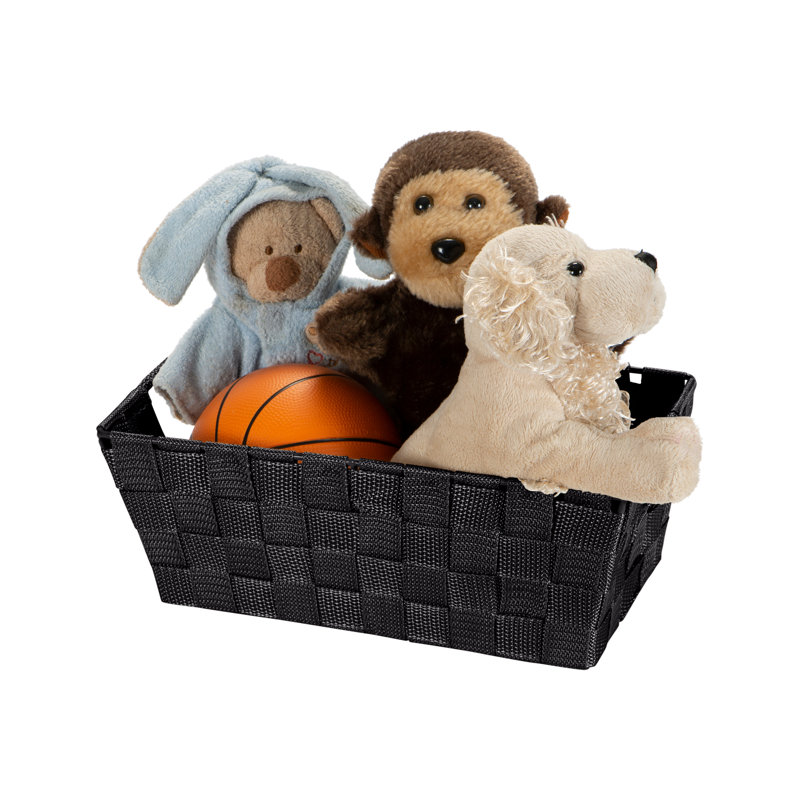 Panier en tissu, Noir, H 4,5 po x l 11,4 po x P 6,5 po, 2