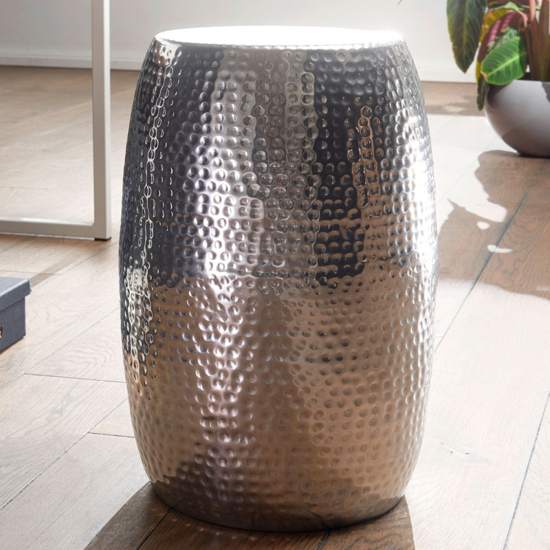 Bursaite End Table, Silver