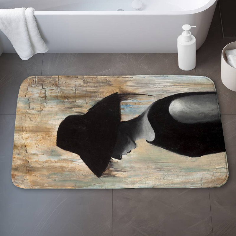 Audrey hepburn with a big hat Bath Mat with Non-Slip Backing - Quick Dry Memory Foam Bathroom Rug - Absorbent - Modern Plush Spa-Style - Machine Washable
