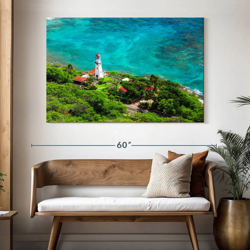 Diamond head lighthouse Aletra, H 34 po x l 51 po