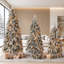 Ensemble d'arbres de Noël 3 pièces avec éclairage à DEL blanc chaud et branches en pleurs pour la décoration intérieure