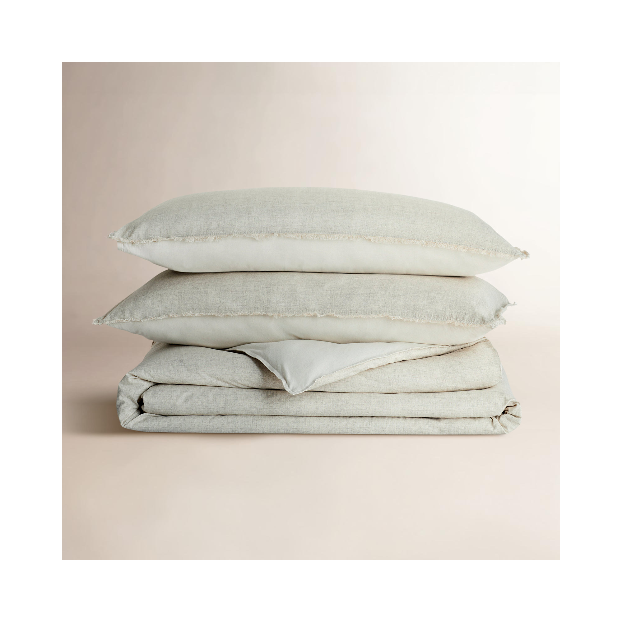 Emington Cotton Comforter Set, Beige, King Comforter + 2 King Shams