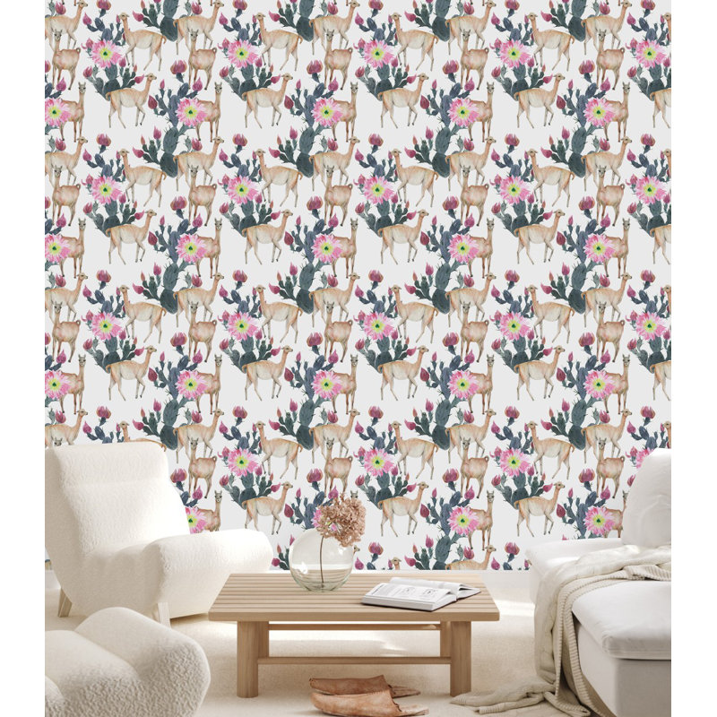 Peel & Stick Floral Tile, 2.08' W x 10.42' L