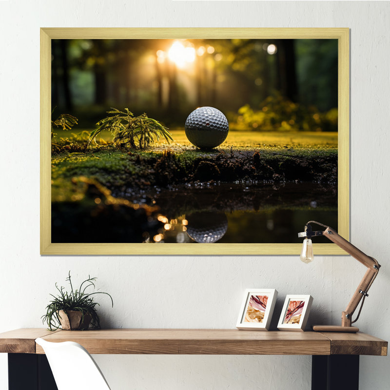 Golf Precision Putt II - Sports Canvas Art Print, H 24 po x l 32 po, Cadre doré à une seule photo