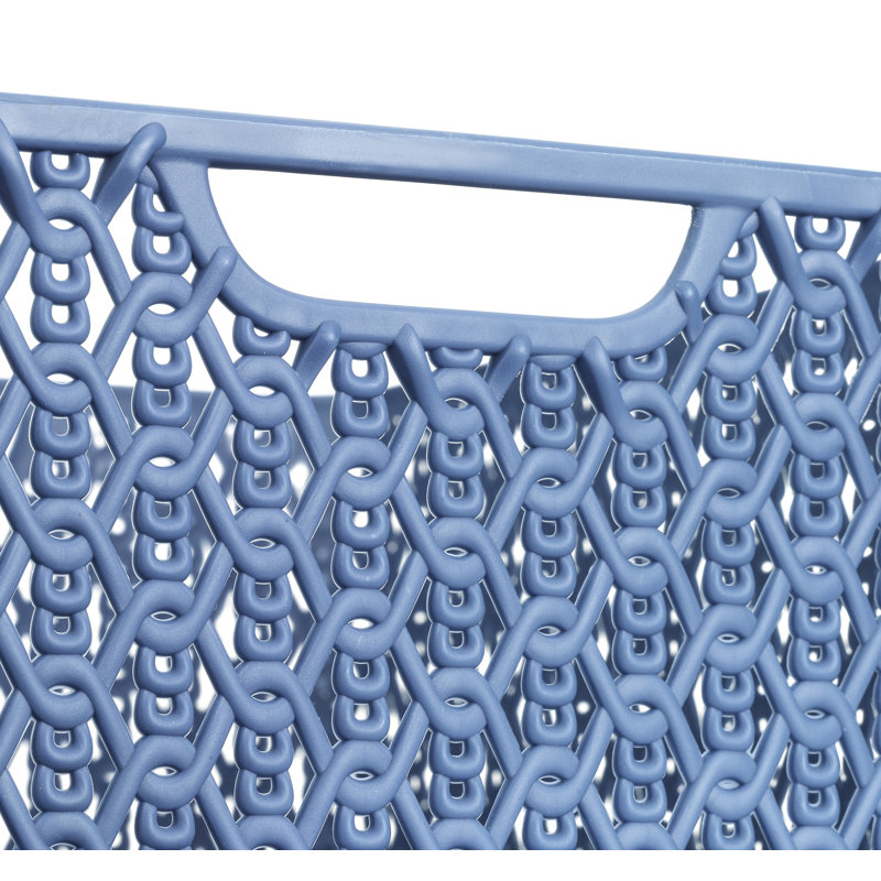 Whitmor Link Stitch Resin Form Rectangular Tote, Blue