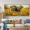 Éléphant de Gulbranson dans les prairies fleuries - éléphant, art mural
