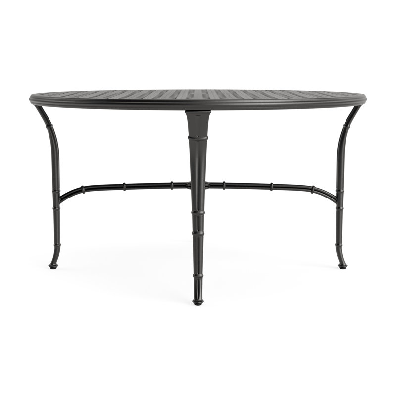 Calcutta Outdoor Round Dining Table, Textured Pewter