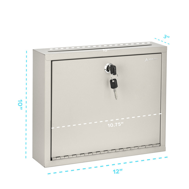 Large Mailbox Steel Multi-Purpose Secure Drop Box, Gray