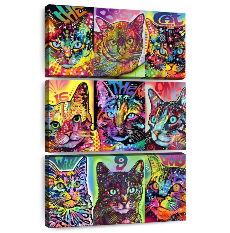 Brampt Nine Up Of Cats, 50" H x 32" W