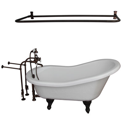 67 " L x 29.5 " W Freestanding and Mounting / Installation Required Soaking Acrylic Bathtub with Faucet