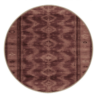 Machine Washable Overdyed Brown Area Rug