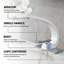 Robinet de lavabo de salle de bain monocorps moderne à poignée simple en laiton massif blanc / poli et sans plomb-92417762-98364425