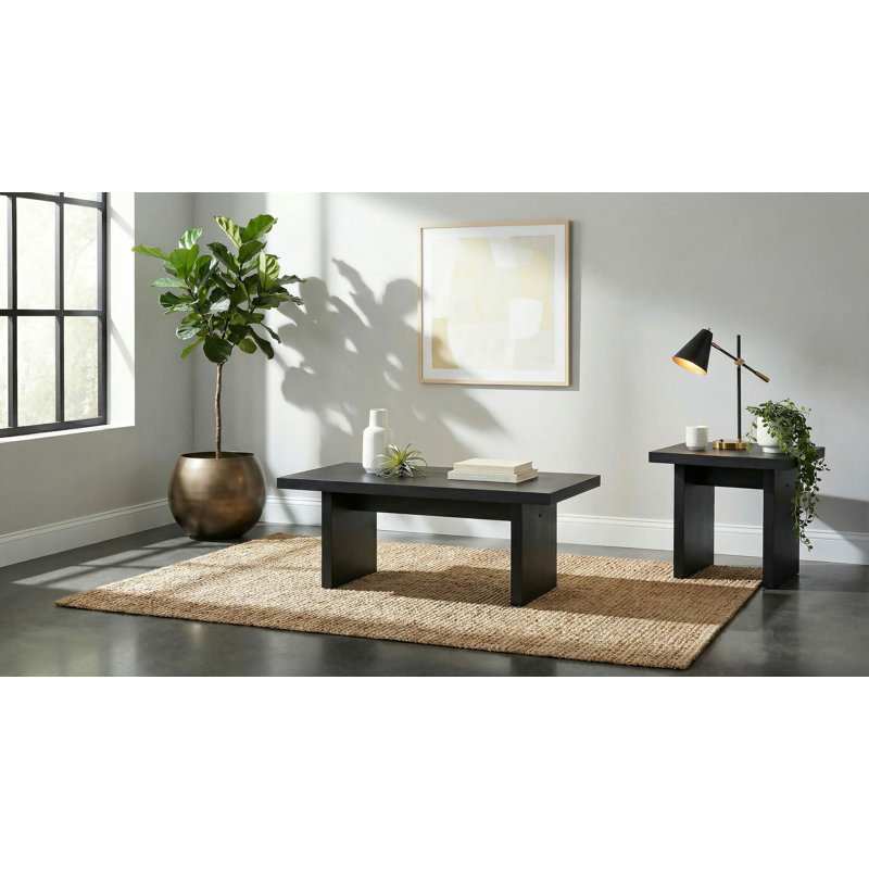 Ensemble de tables basses et de tables de bout 2 pièces Vlera, Black, 2 pièces: table basse, table de bout