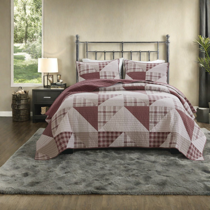 Premium King Size Cotton Bedding Set, Blush Multi, Reversible Comfort